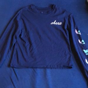 Navy Blue Stitch Long Sleeve Shirt